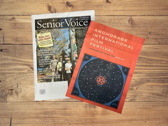 Senior Voice newspaper and the Anchorage International Film Festival programme